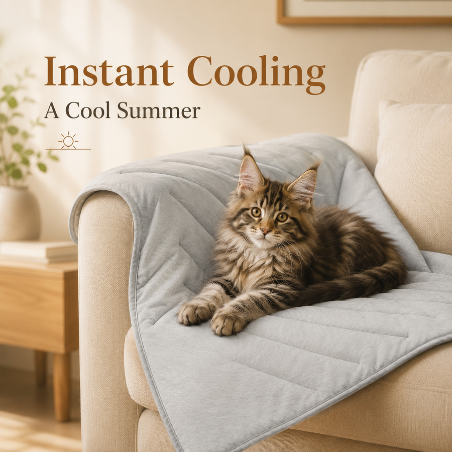 Fernva Machine-Washable Cat Cooling Mat for Maine Coons & Large Cats