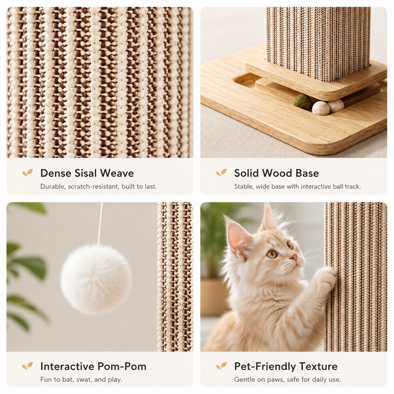 Fernva Interactive Cat Scratcher & Climbing Frame for Maine Coons & Large Cats