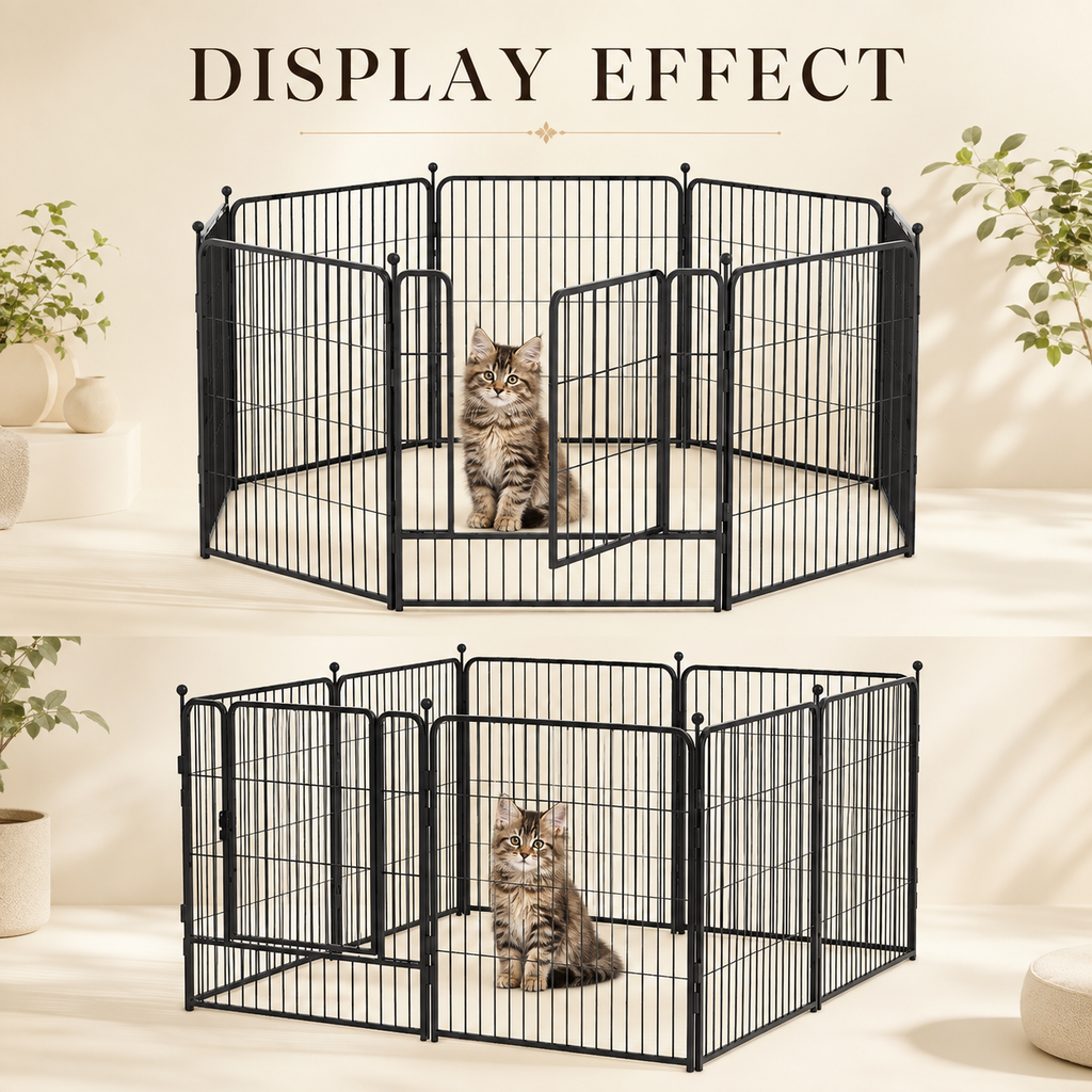 Fernva Large Cat Playpen with Metal Panels for Maine Coons & Large Cats