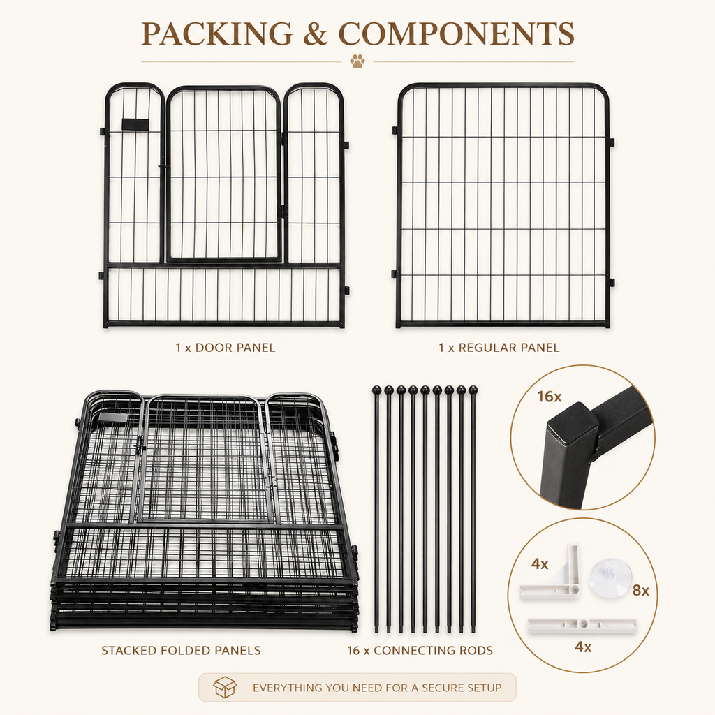 Fernva Large Cat Playpen with Metal Panels for Maine Coons & Large Cats