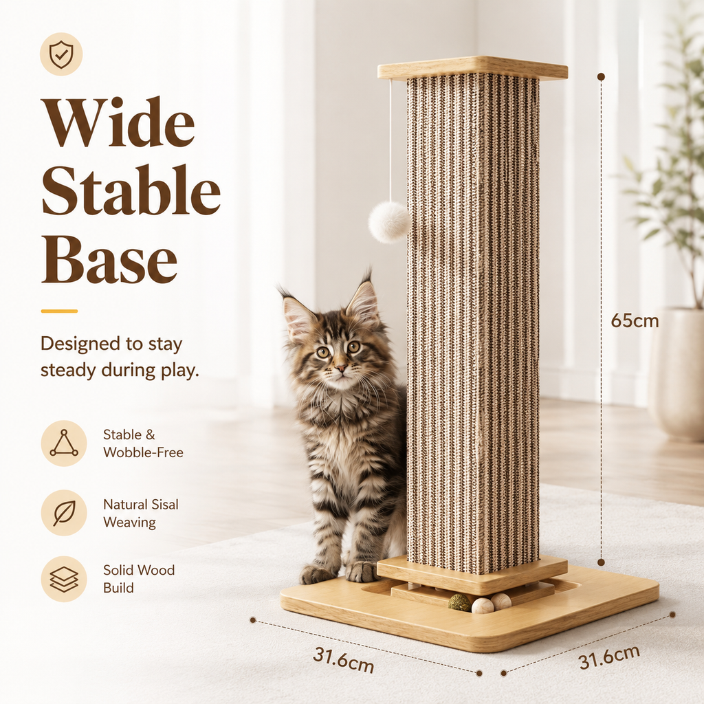 Fernva Interactive Cat Scratcher & Climbing Frame for Maine Coons & Large Cats